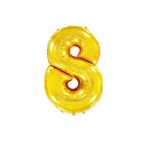 Шар цифра золото 8