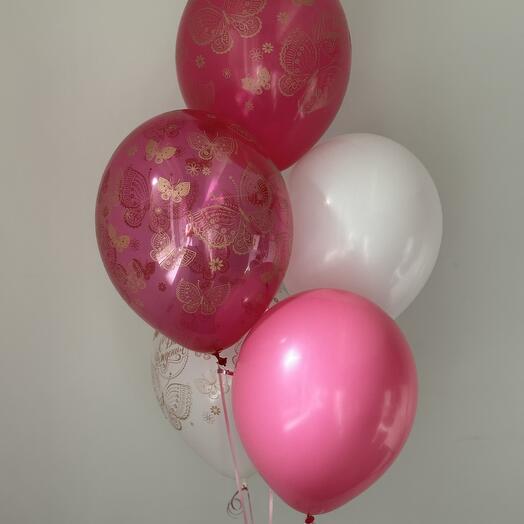 Связка розовых шаров Butterfly