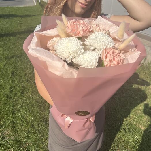 Стильный букет с лагурусом