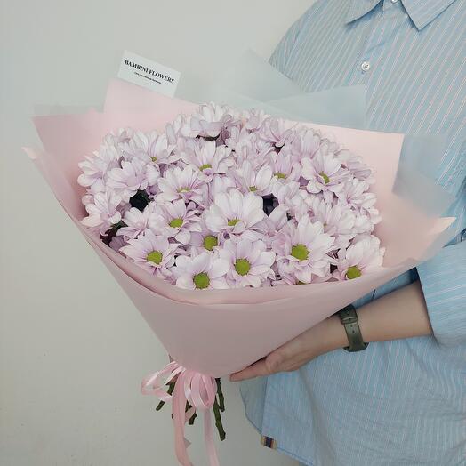 Букет из розовой хризантемы