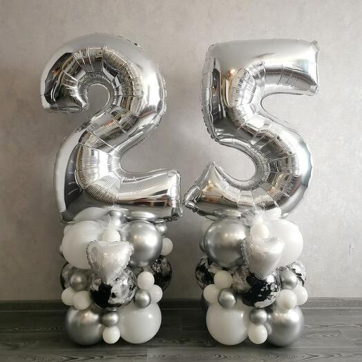 Цифры 25 серебро