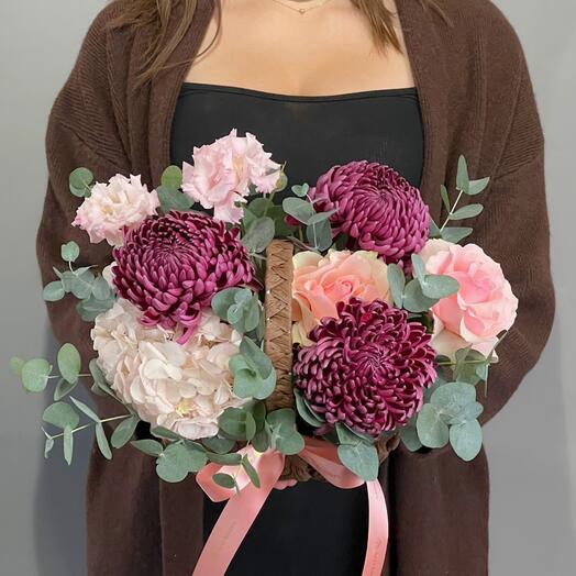 Цветы Букет Art Flowers Винный Шарм