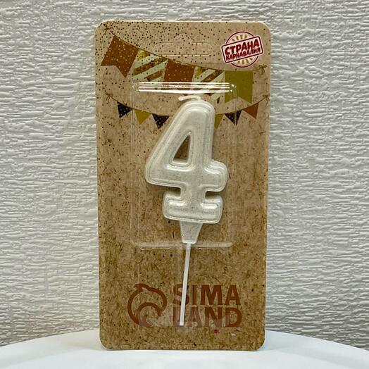 Свеча на торт Цифра 4 🎂