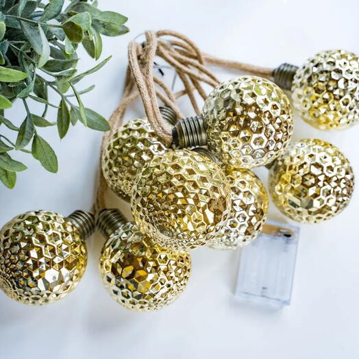 Электрогирлянда "Легенды старины", 6 золотых ламп, 24 тёплых белых LED-огн