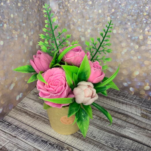 Мини букет «Розы и тюльпаны»