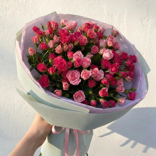 Монобукет из 31 спрей-розы Розовый Шик