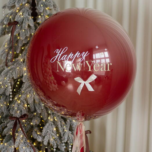 Большой стеклянный шар с грузиком «Festive Red» 24″ | 1 шар, 1 груз