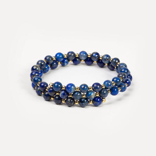 Браслет Самшит Лазурит 14K 19 см (BRA1149)