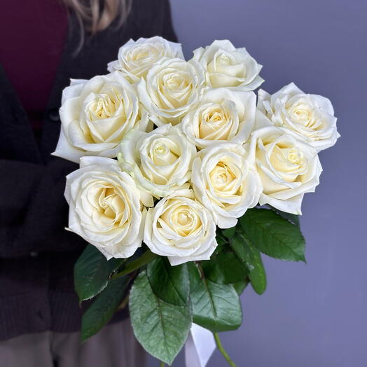 11 rosas blancas Rusia 60 cm