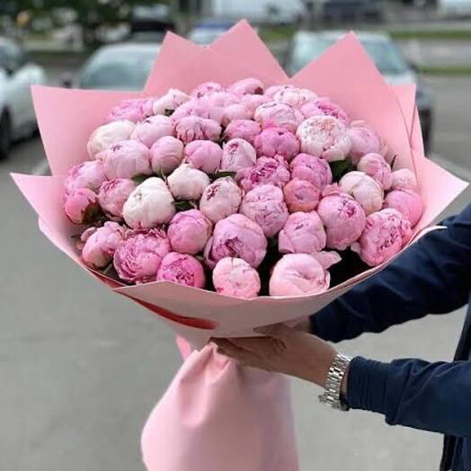Пион розовый 45 штук