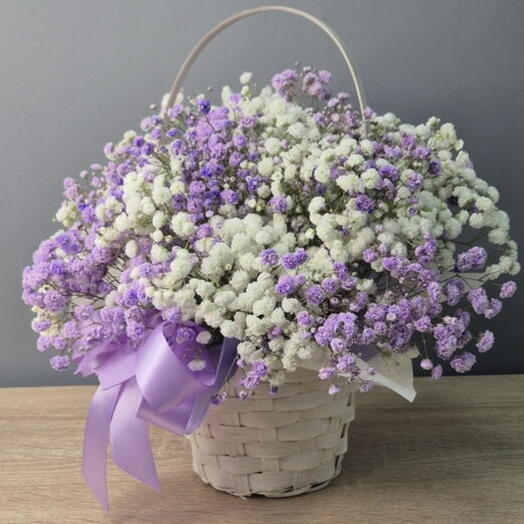 💜Корзина с гипсофилой