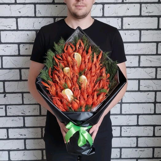 Букет с вареными раками 🦞 Мужской букет 💪