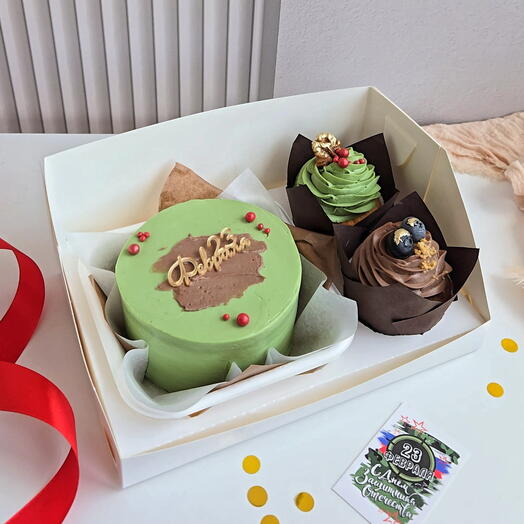 Набор бенто торт и пирожные на 23 февраля