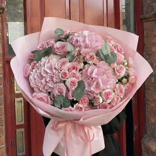 Csokor hortenzia + rózsaszín