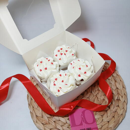 Капкейки, сердечки. 4шт