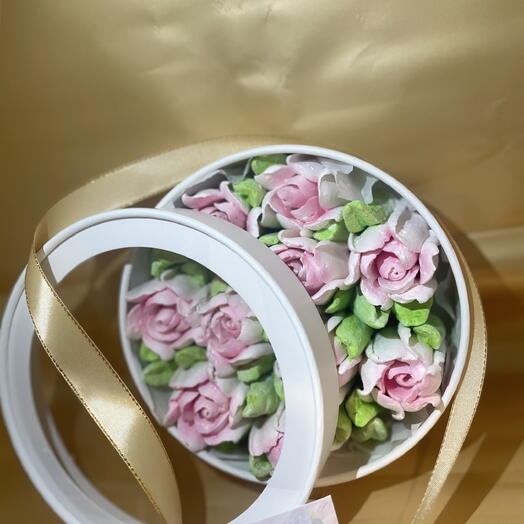 Зефирные цветы, розы, 21см