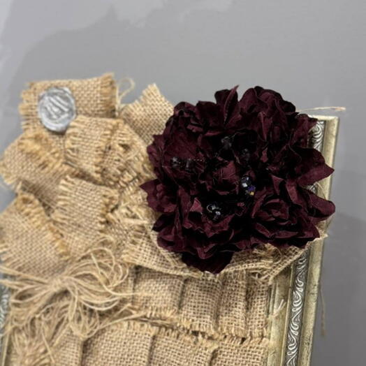 Брошь из текстиля ASTRANTIA2 - MARSALA S