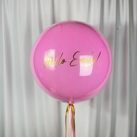 (ВАШ ТЕКСТ) Воздушный шар Гигант Баблс розовый 55см гелий. (YOUR TEXT) helium balloon Hiant Bubble 55cm