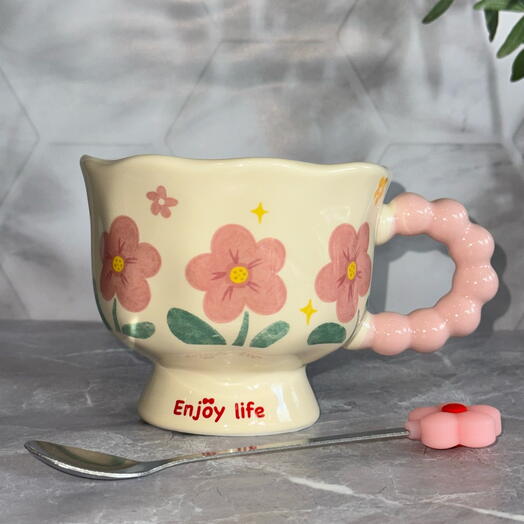Кружка с ложкой 🌸