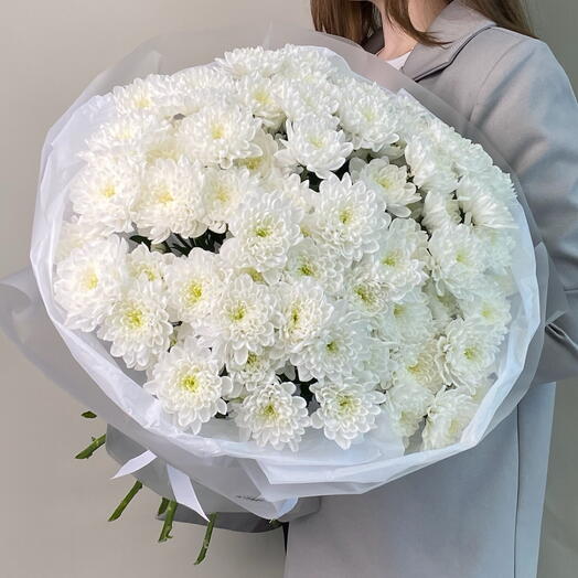 Букет из 15 кустовых хризантем