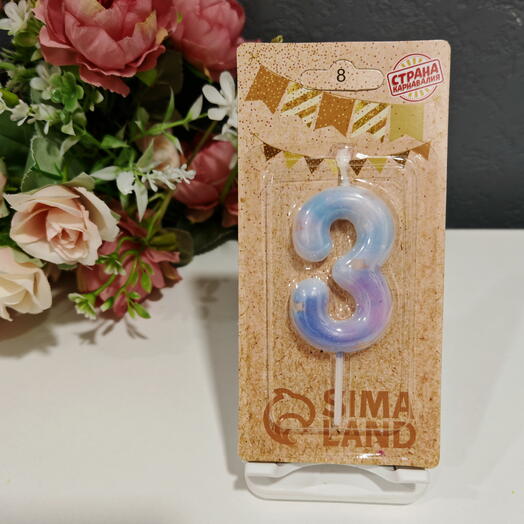 Свеча для торта цифра 3 "Звездопад"