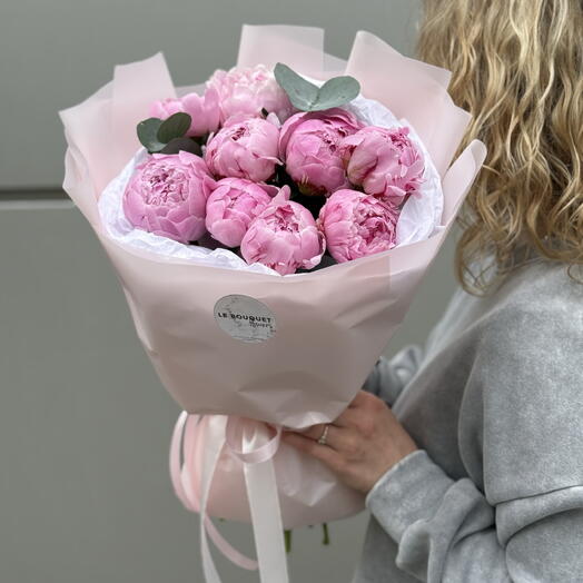 Пионы🩷 нежно-розовые peony с эвкалиптом