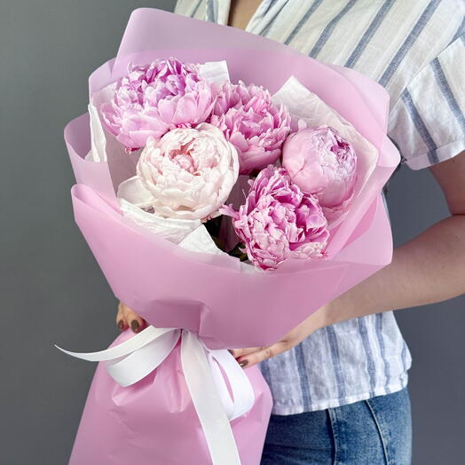 Букет нежно-розовых пионов 💗Клубничный пломбир💗