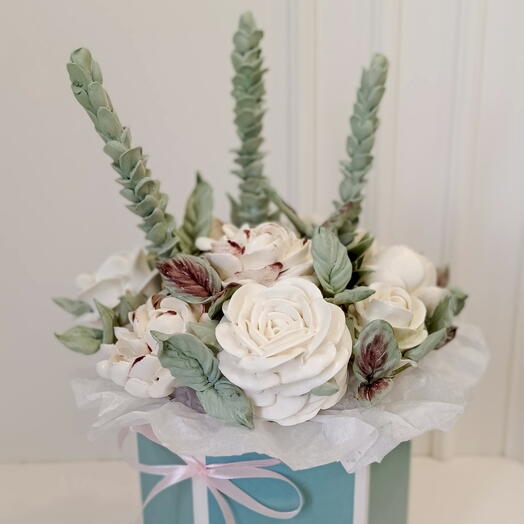 Букет цветов в шляпной коробке💐