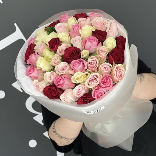 🌹 АКЦИЯ 🌹 Розы  MIX 40 см — букеты из 51 Розы