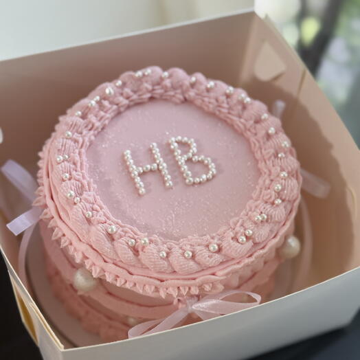 Бенто торт макси Happy birthday HB в стиле Ламбет с блестками