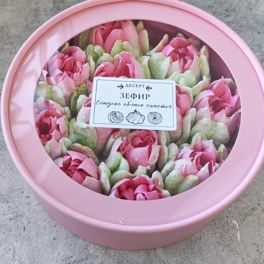 Зефир цветы в коробочке 18 см