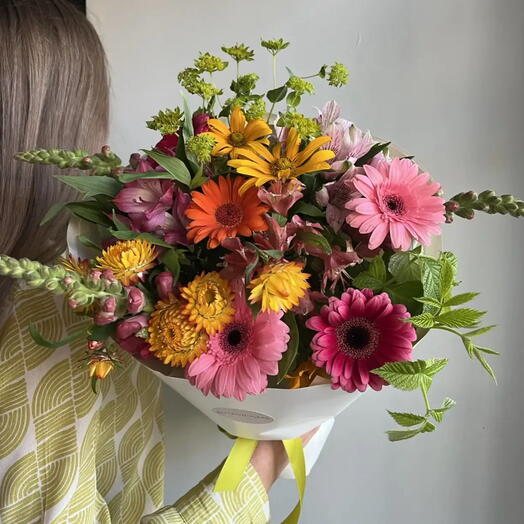 Garden flowers in a bouquet of "Kaleidoscope"