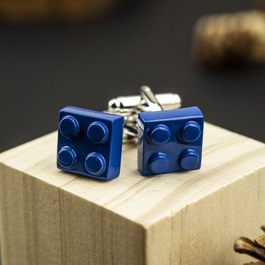 Запонки конструктор Lego (Лего) синие