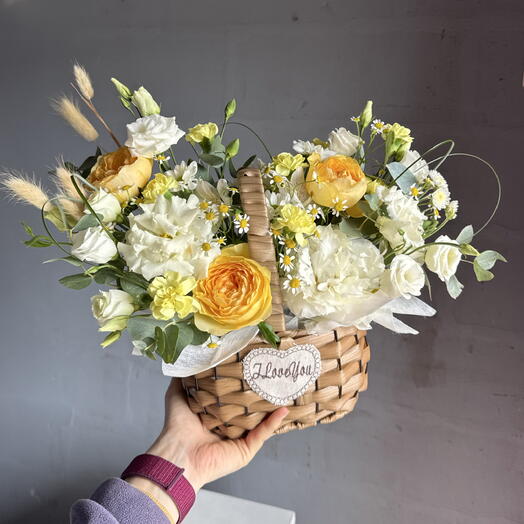Воздушная композиция в корзинке🌻🌼