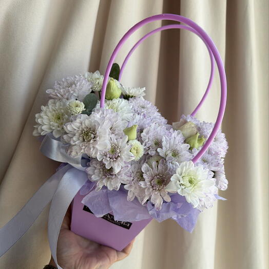 Сумочка с хризантемой лавандовая 💜