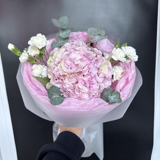 Премиальная гортензия с кустовыми диантусами🌸