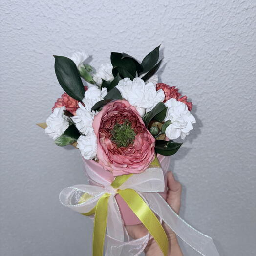 Композиция мини в розовой коробочке