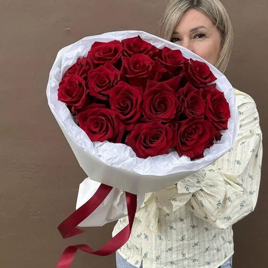 Букет из 15 бордовых роз