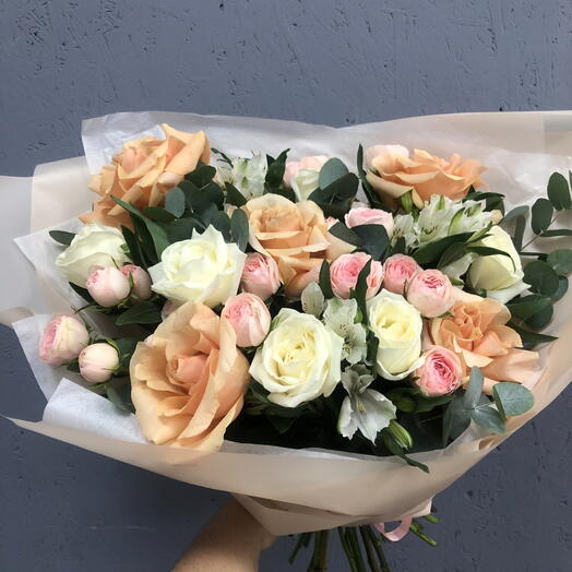 Букет персиковая нежность 💐