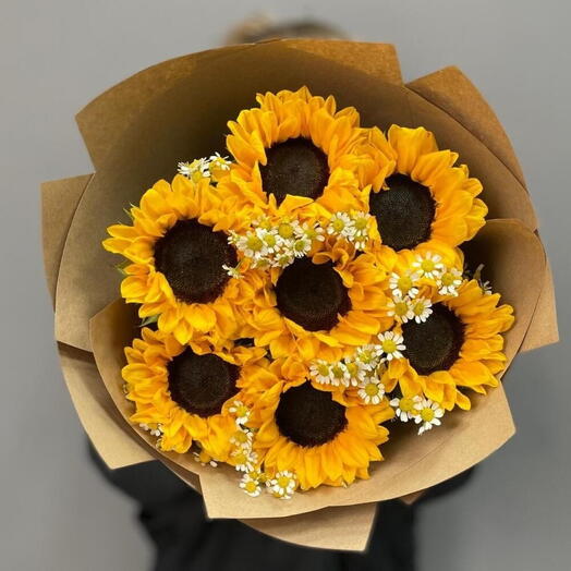 Подсолнух с Кустовой Ромашкой 7 шт 💛