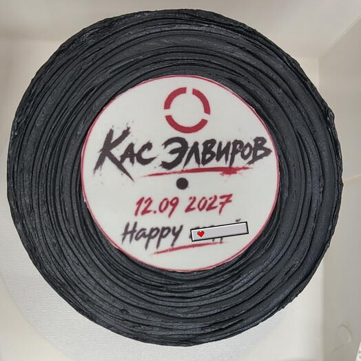 Бенто торт happy бёздей, пластинка, черный тортик с днём рождения (ваша надпись)