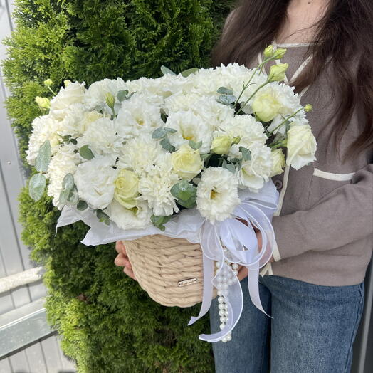Кашпо с диантусом и эустомой ♥️