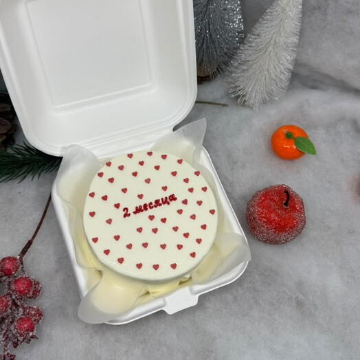 Бенто торт детский с красными сердечками