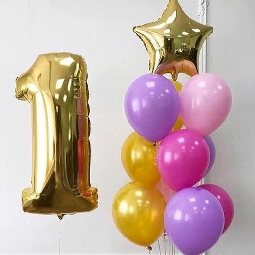 Набор шариков на 1 годик 12 шт