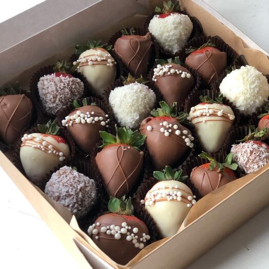 Fresas cubiertas de chocolate 20 piezas