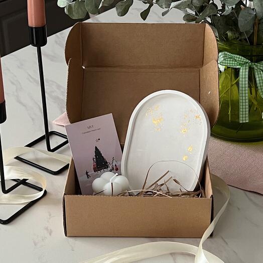 Подарочный набор с подставкой (золото)