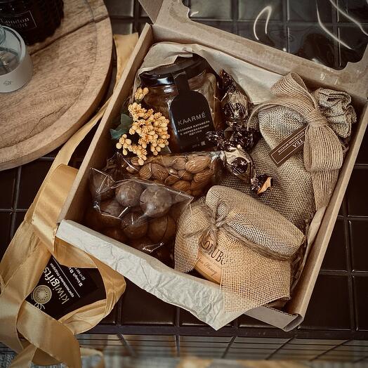 Подарочный набор с чаем и сладостями К чаю 🎁 уютный подарок девушке , мужчине | доставка сегодня