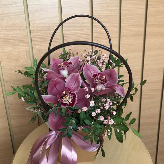 Orchids in a handbag