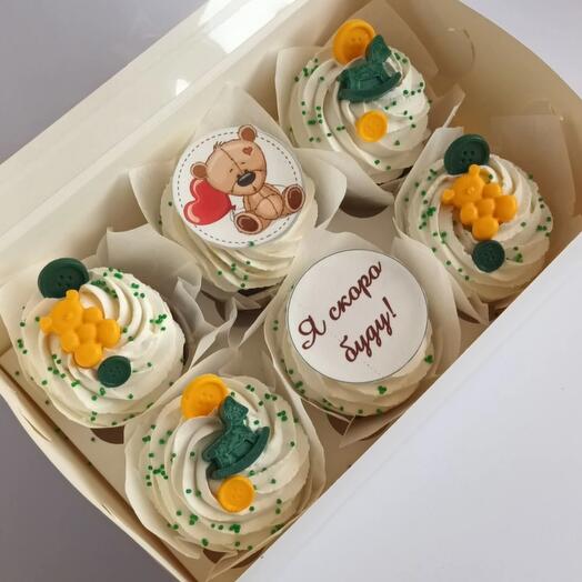 Капкейки на выписку, рождение, ты станешь папой, я скоро буду