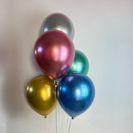5 globos de helio espejo